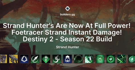 destiny 2 strand|Foetracer Strand Hunter Build